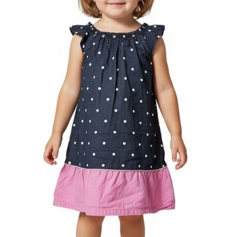 Healthtex Navy‎ and Pink Polka Dot Dress